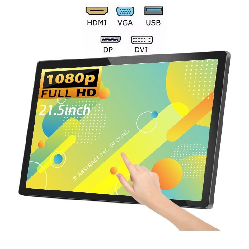 IPS Touchscreen Monitors 21.5 Inch Video Player HD Wall Mounted Capacitive Touch USB VGA DP DVI