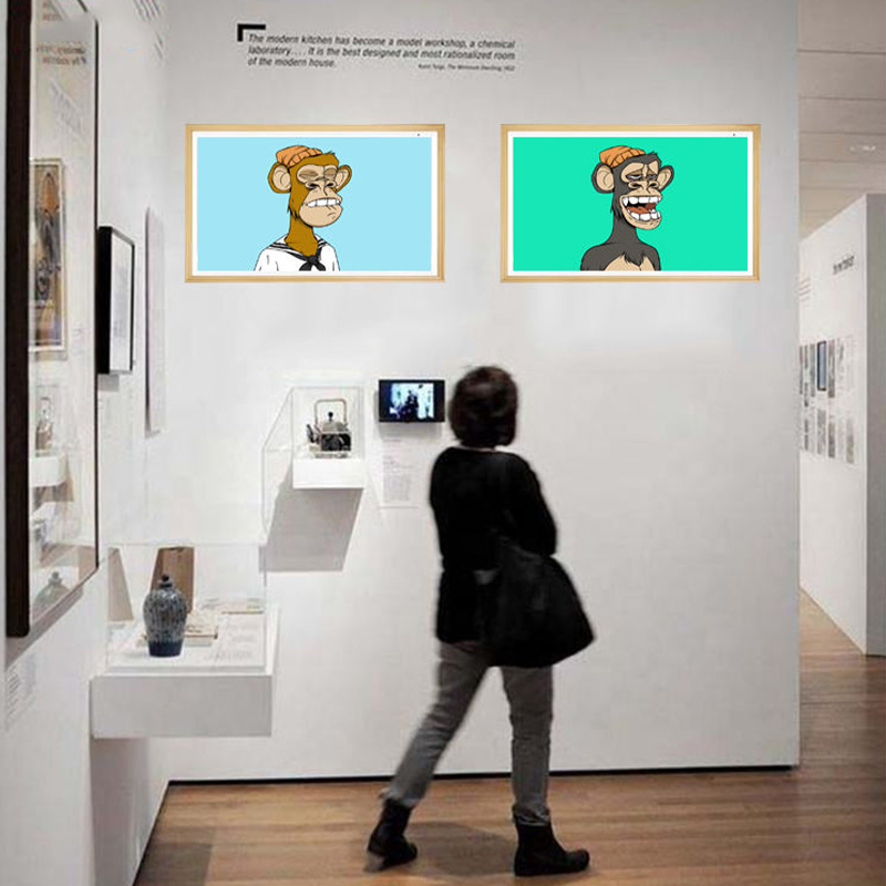 4K Digital Picture Frame 43 50 55 Inch Wooden Frame1