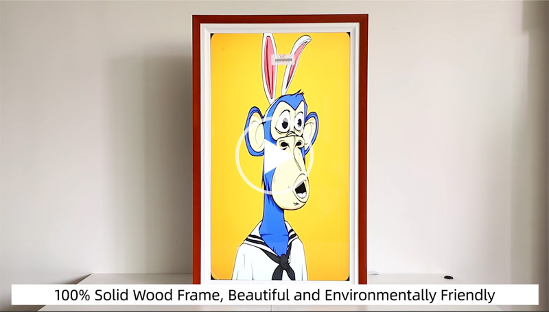 4K Digital Picture Frame 43 50 55 Inch Wooden Frame2
