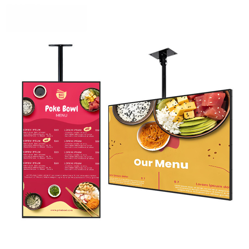 55 Inch 4K LCD Wall-Mounted Digital Poster with Built-In CMS for Restaurant & Fast Food Advertising