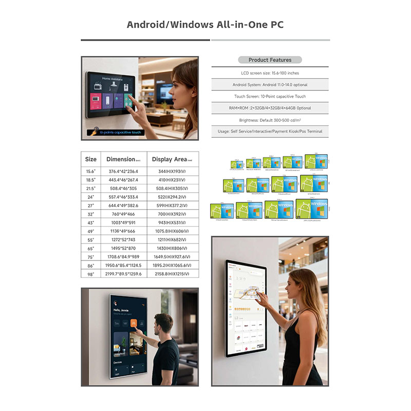 Android Wifi Smart Touch Panel LCD Interactive Board (1)