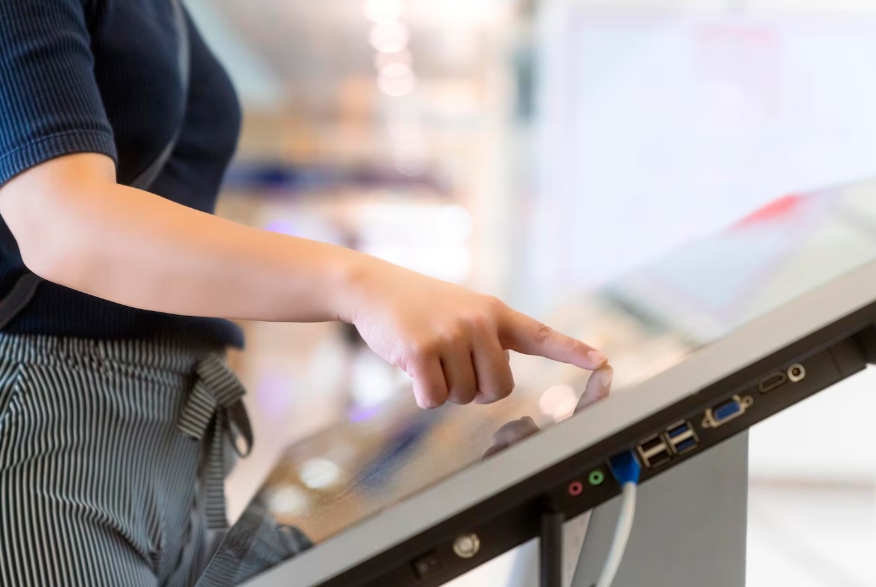 Sleek all-in-one interactive PC integrating display, touch, and computing