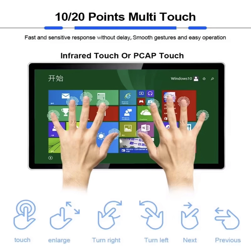 Desktop Narrow Bezel 21.5 24 27 Inch Monitor Full hd Resolution Capacitive Touch Screen Interact Windows Allin One-5
