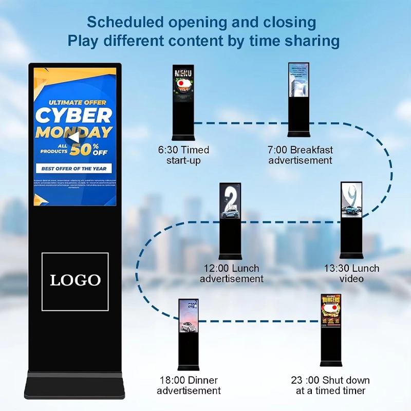 4K LCD Touch Screen Floor Standing Media Player Custom for Advertising-3