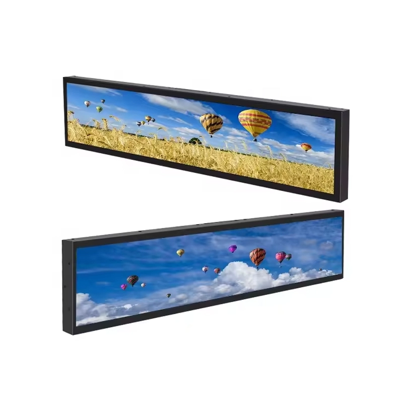 Custom Size 38.5 Inch LCD Panel Stretched Bar Display High Brightness Android OS WiFi Remote Update for Bus Subway Supermarket-1