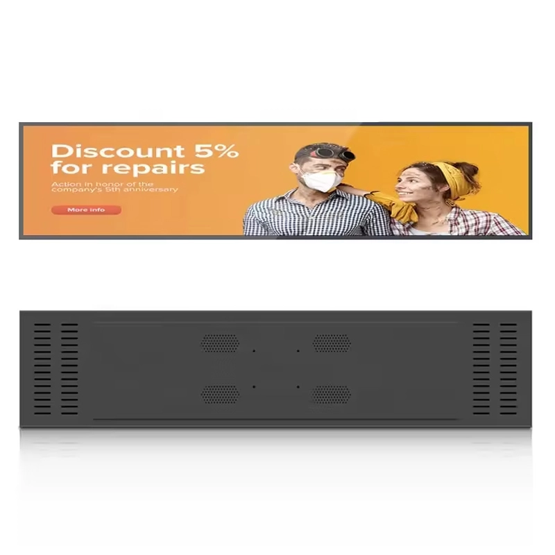 Customized 43 Inch Supermarket Utra Wide Strip Shelf Edge Advertsing Digital Signage Stretched Bar LCD Display Touch Screen-1