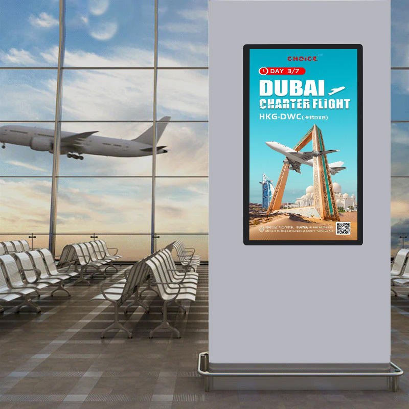 Hanging digital menu board installation for restaurant planning